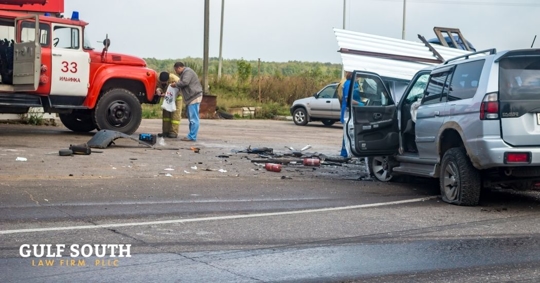 truck and car in an accident